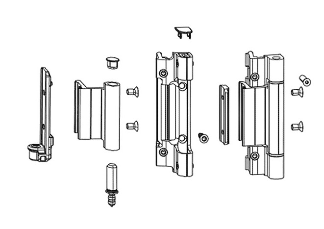Петли поворотные Alu 540-10 DE (130кг) к-т серебр. 9006 728732