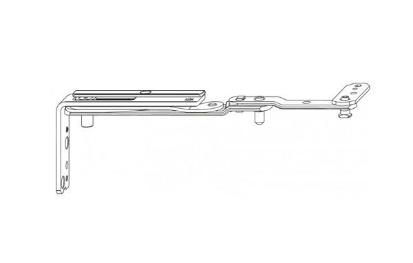 Поворотная верхняя петля на раме NT АЛЮМИНИЙ DESIGNO, левая 624505
